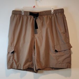 Columbia Packable Cargo Swim Trunks Shorts Lined Brown Men's Sz XL EUC VERY NICE